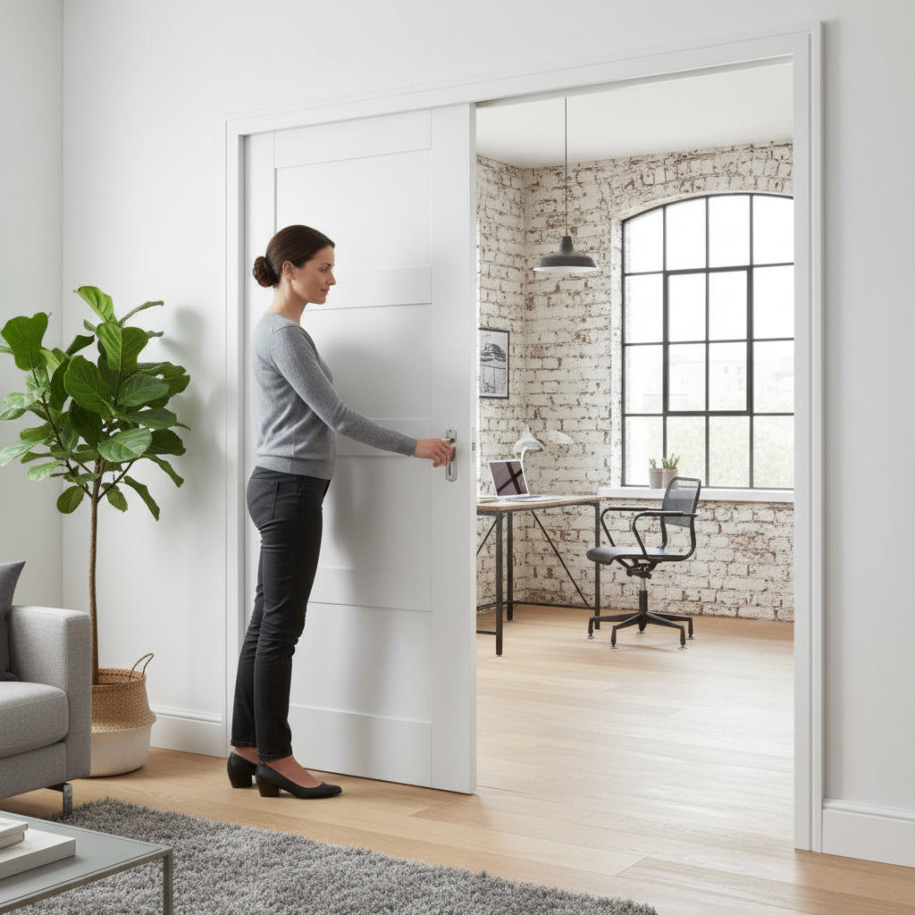 Premium 4 Panel Telescopic Pocket Door System with Wooden Jamb Kit and Adjustable Features for Modern Interiors