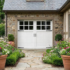 External White Painted Garage Door with 6 Light Obscure Glass Glazing