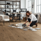 Premium 14mm Smoked Engineered Real Wood Flooring with 4v Bevel Edges and Matt Lacquer Finish