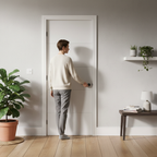 Premium White Primed Internal Door with Five Panels, Deep V-Groove Design and Semi-Solid Core for Sophisticated Interiors