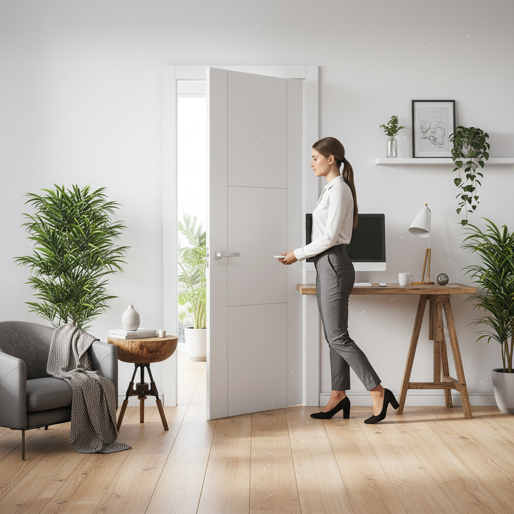 Premium Internal White Trent Door - 3 Panel Design, Semi-Solid Core, Primed for Final Finish - Image 2