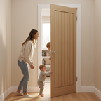Premium Internal Oak Fire Door Unfinished - Engineered Construction with Tongue and Groove Design