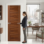 Premium Walnut Fire Door - 30 Minutes Fire Rated with Engineered Construction and Fully Finished Design