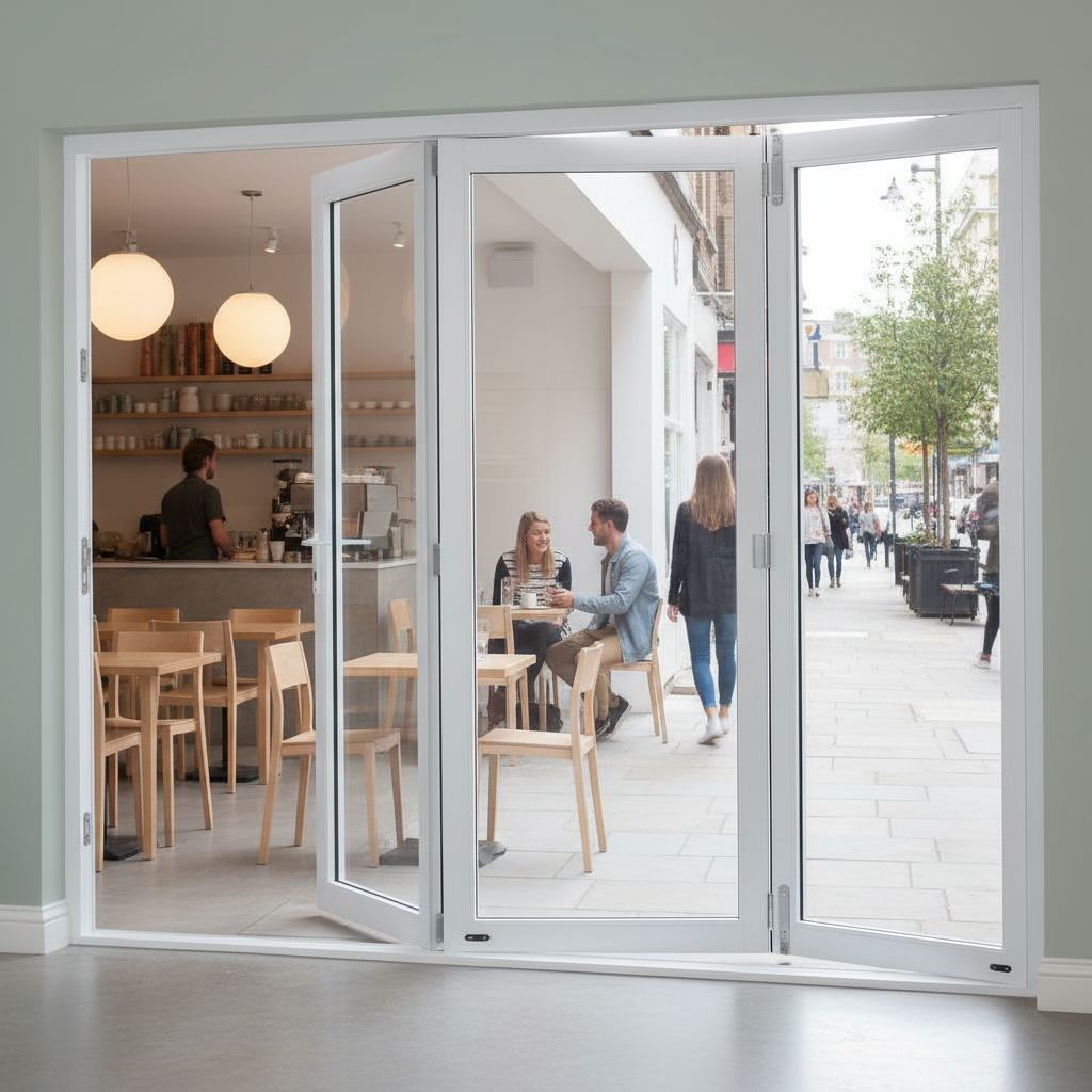 Premium 9ft Slimline White Timber External Bifold Door Set with Double-Glazed Units, Easy Installation and Modern Design