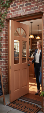 Premium Hardwood Single Glazed Fan Light Design with Clear Glass and Raised Panels