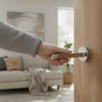 Premium Lever Handle on Round Rose - Polished Chrome Finish with Modern Design and Versatile Applications