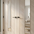 Internal Double Door with Clear Glass, Fully Finished, Ivory, Stockholm Style - detail view