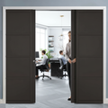 Premium 4 Door Telescopic Pocket Door System with Industrial-Style Doors for Space Efficiency and Modern Aesthetics