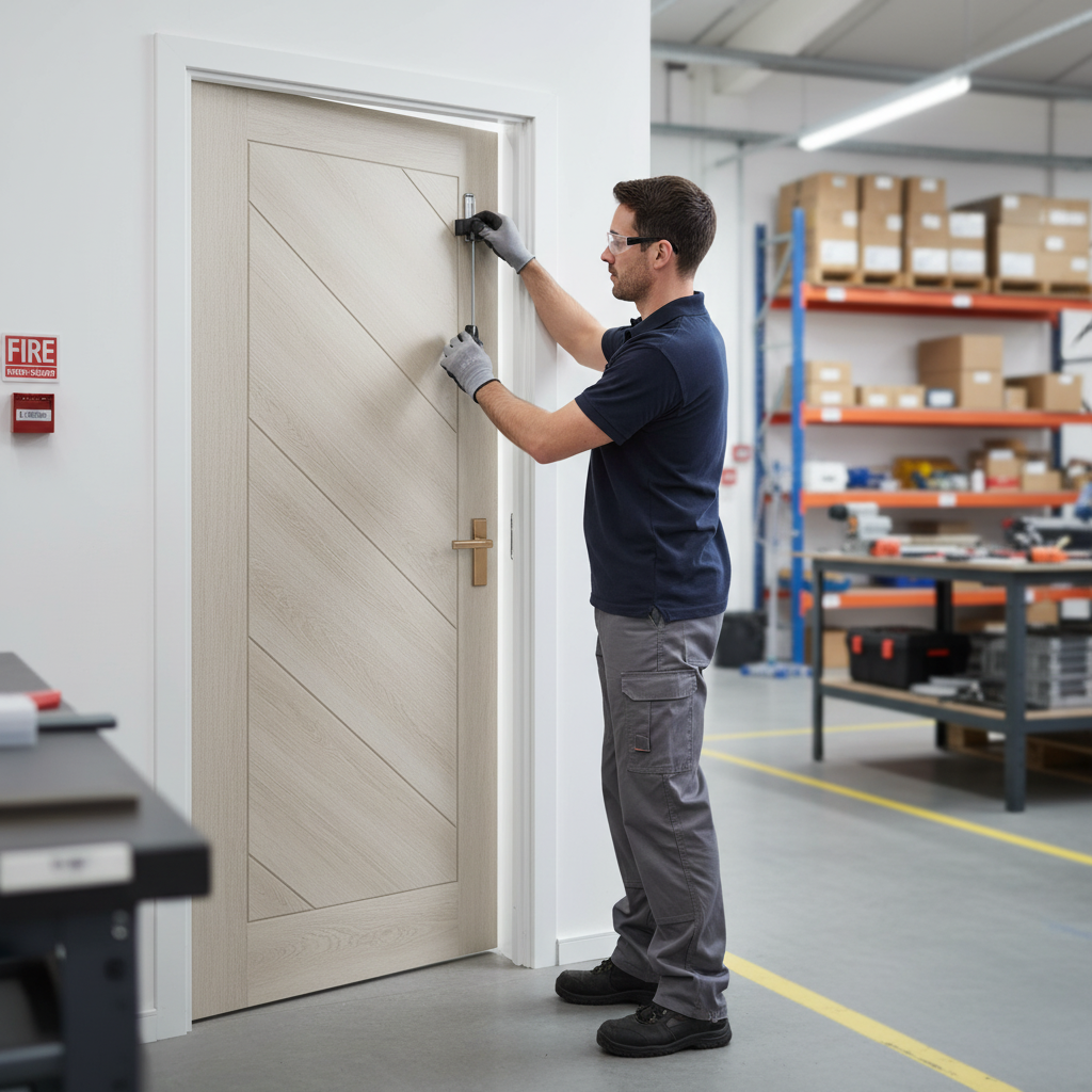 Premium Fully Finished Internal Endure Laminate FD30 Fire Door with 30 Minutes Fire Resistance and Elegant Ivory Finish