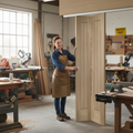 Premium Bi-Fold Oak Door with Engineered Construction for Strength and Stability, Ideal for Limited Space Areas