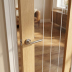Internal Oak Door Made-to-Measure with 1 Light Obscure Lined Clear Glass - detail view