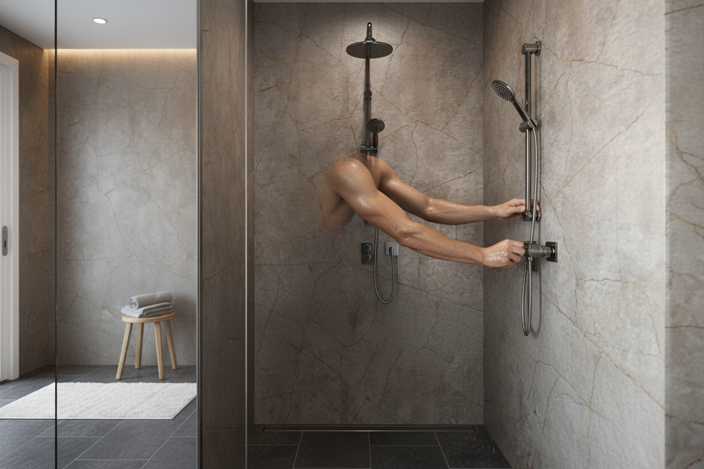 Premium Postformed Waterproof Wall Panelling with Stunning Gold Stone Effect, 2420 x 1200mm for Durable Design