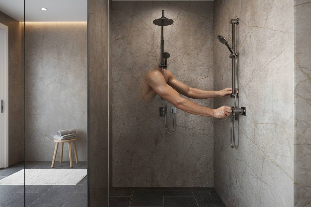 Premium Postformed Waterproof Wall Panelling with Stunning Gold Stone Effect, 2420 x 1200mm for Durable Design