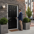 Premium 6 Panel Composite External Door - Black and White GRP with Low Maintenance and Thermal Efficiency Features