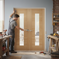 Premium Internal Oak Fully Finished 1 Light Glazed Pair Door - Elegant Design, Durable Construction, and Professional Installation