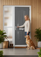 Premium External Fire Door Set with Sidelight - 30 Minute Fire Resistance, Multipoint Locking System, and Customizable Colors