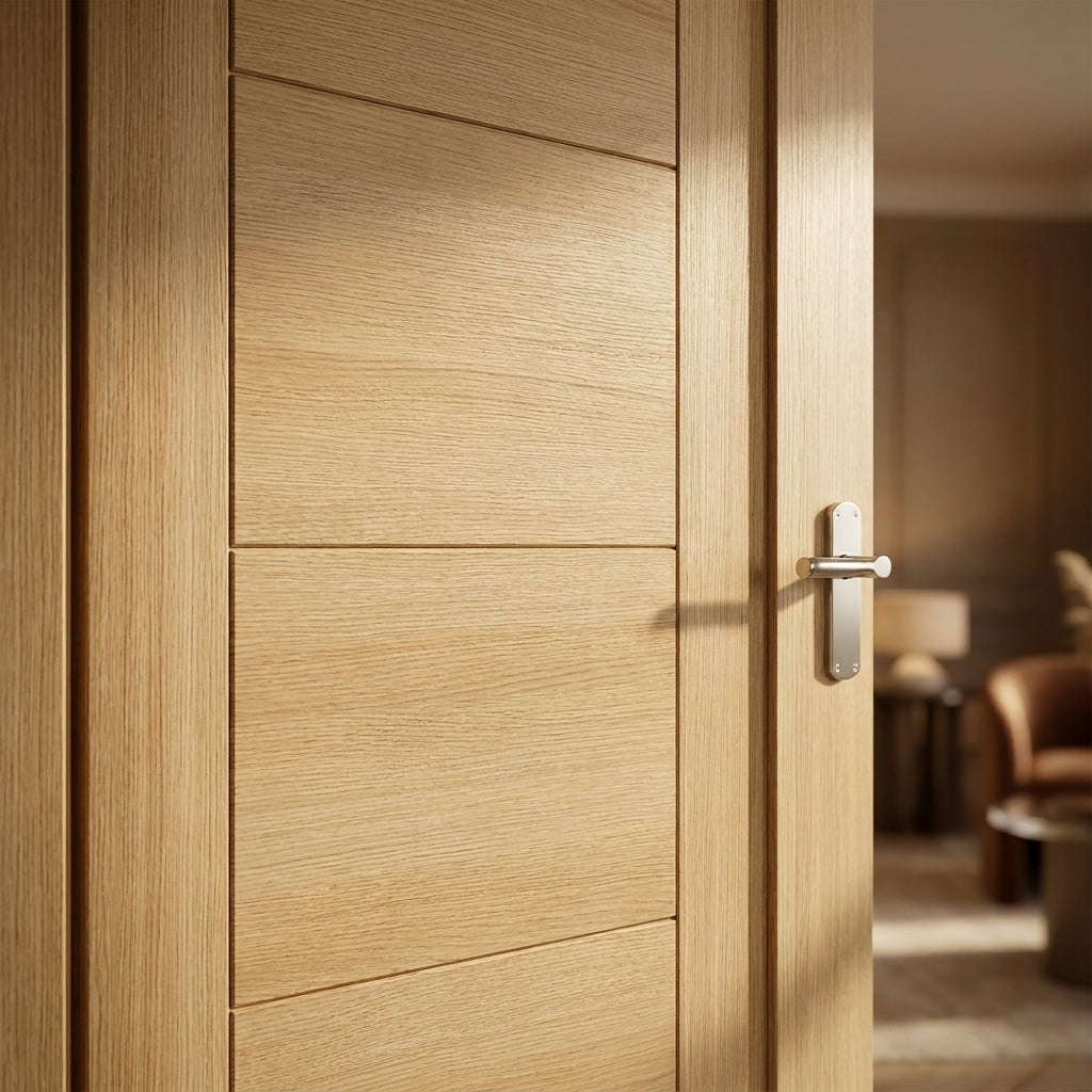 Blonde Oak Internal Ladder Door Fully Finished - detail view