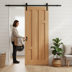 Premium Internal Sliding Door Set with Oak Veneer Finish and Modern Black Steel Track for Elegant Home Décor - Image 2