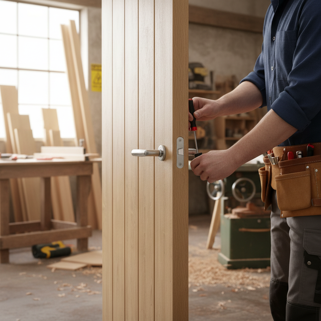 Premium Oak Internal Door with Bevel-Cut Panels and Solid Core Design - Custom Sizes Available