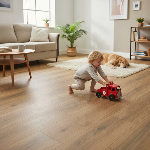 Premium 12mm Laminate Flooring with V-Grooved Edges for a Charming Solid Wood Appearance