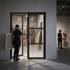 Premium Custom Made Industrial Style 3L Fire Door Pair with 30-Minute Fire Rating and Clear Fire Glass