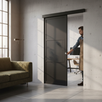 Premium 3 Panel Wall Mounted Sliding Door Set with 2m Track and Wooden Pelmet for Modern Interiors