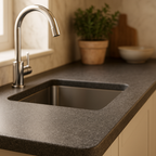 Laminate Worktop in Fantasy Granite Finish, Matt, 3000mm x 600mm x 28mm - detail view