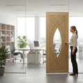Premium Fully Finished Oak Glazed Internal Door with Clear Safety Glass for Effortless Installation and Immediate Use