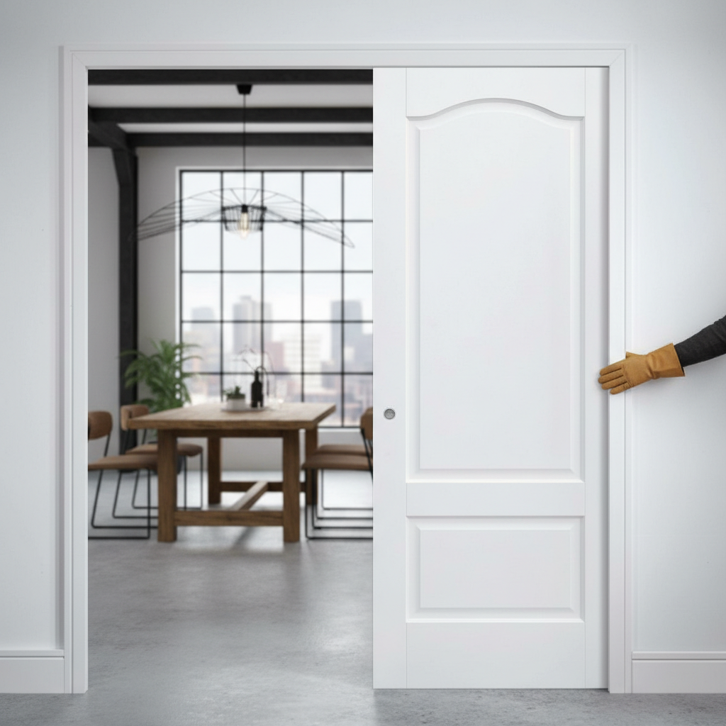 Premium Telescopic Pocket Door System with Wooden Jamb Kit, Adjustable Features, and 15-Year Guarantee for Modern Spaces