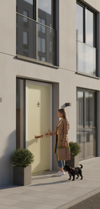 Premium Modern Flush External Fire Door Set with Solid-Core, Multipoint Locking and Fire Resistance Certification