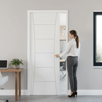 Premium White Flush Pocket Door Set - Space-Saving Design with No Bottom Track and 15-Year Guarantee