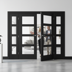 Premium Clear Glazed Room Divider with Matching Demi Panels - Customizable Sizes and Sophisticated Design