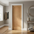 FD30 Fire Rated Oak Internal Door Unfinished 1 Panel Pattern