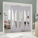 Premium Clear Glazed Folding Room Divider with Top Hung System for Flexible Space Management and Stylish Interior Design