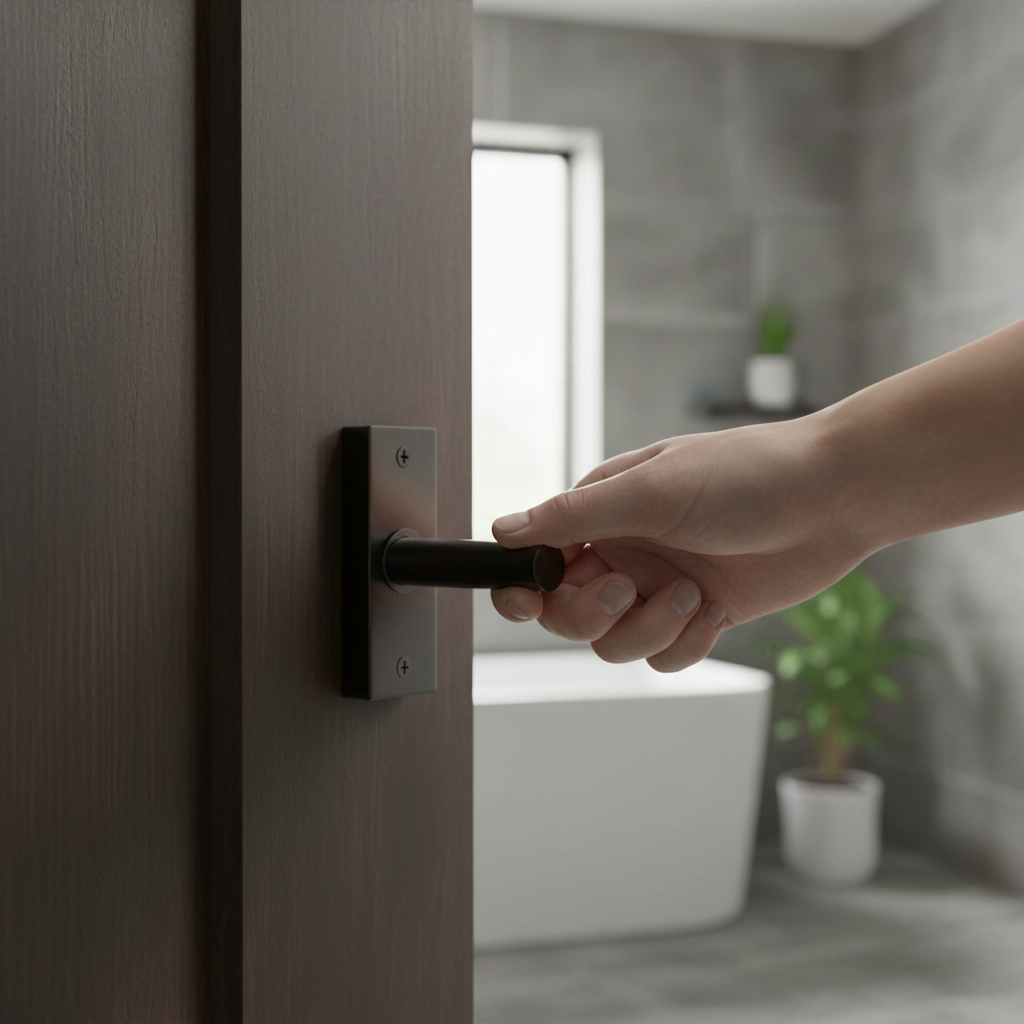 Premium 76mm (3'') Bathroom Lock with High-Performance Black Nickel Finish for Enhanced Security - Image 2
