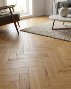 14mm Natural Oak Herringbone Engineered Wood Flooring Brushed & Oiled - detail view