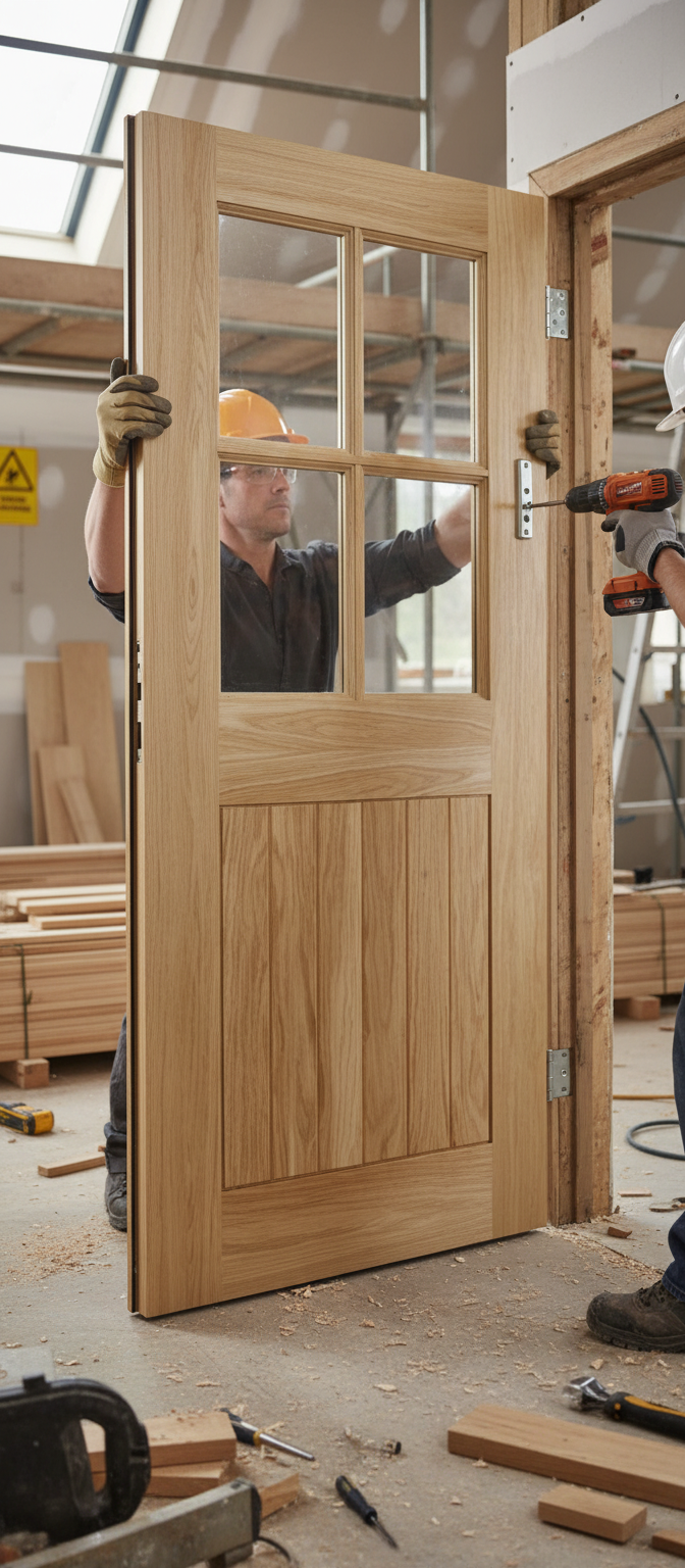 Premium Cottage 4 Light External Door with Clear Bevelled Glass - 78" x 33" x 44mm