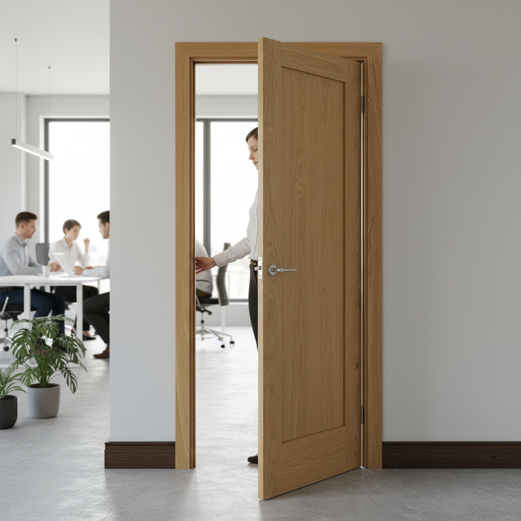 Premium Custom Made Unfinished Pattern 10 Door with Oak Veneer and Solid Core for Strength and Durability