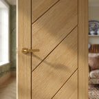 Internal FD30 Fire Door, Fully Finished Blonde Oak Stockholm - detail view