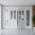 Premium Internal Victorian Room Divider Set with Obscure Glass Panels for Elegant Home Separation