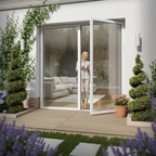 Premium White Aluminium External French Patio Door with Clear Tempered Double Safety Glass for Enhanced Visibility and Durability