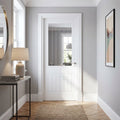 Made-to-Measure Internal White Cottage Door with Primed Finish and 1 Light Etched Glass