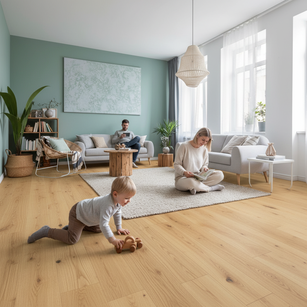 Premium 14mm Light Brushed 5G Click Engineered Real Wood Flooring - Natural Oak Finish for Timeless Elegance and Durability