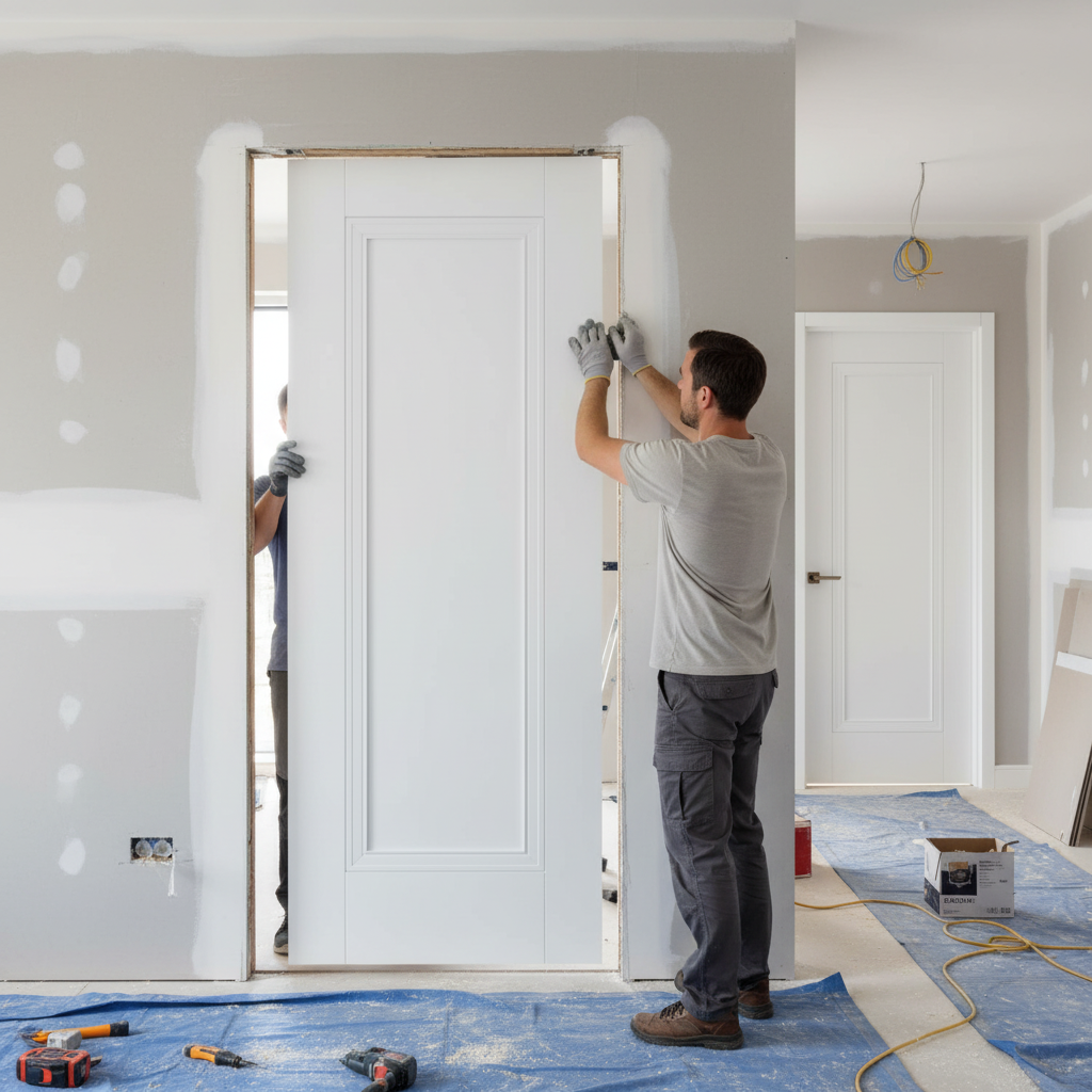 Premium Internal White Primed Elegance Lancaster 1 Panel Door with Solid Engineered Core and Double Coat Finish