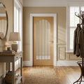 Internal Oak Door Fully Finished with Arched Square Top and 1 Light Obscure Glass