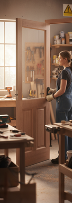 Premium Hardwood External Door with Clear Glass and Double Glazing for Enhanced Insulation