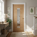 Internal Oak Door Made-to-Measure, Fully Finished with 1 Light Clear Glass