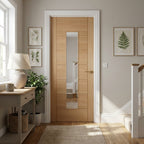 Internal Oak Door Made-to-Measure, Fully Finished with 1 Light Clear Glass