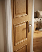 Internal Oak Shaker 4 Panel Door Unfinished Solid Engineered Core - detail view