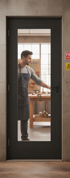 Premium Modern Clear Glazed Internal Door with Toughened Safety Glass and Engineered Construction for Enhanced Performance